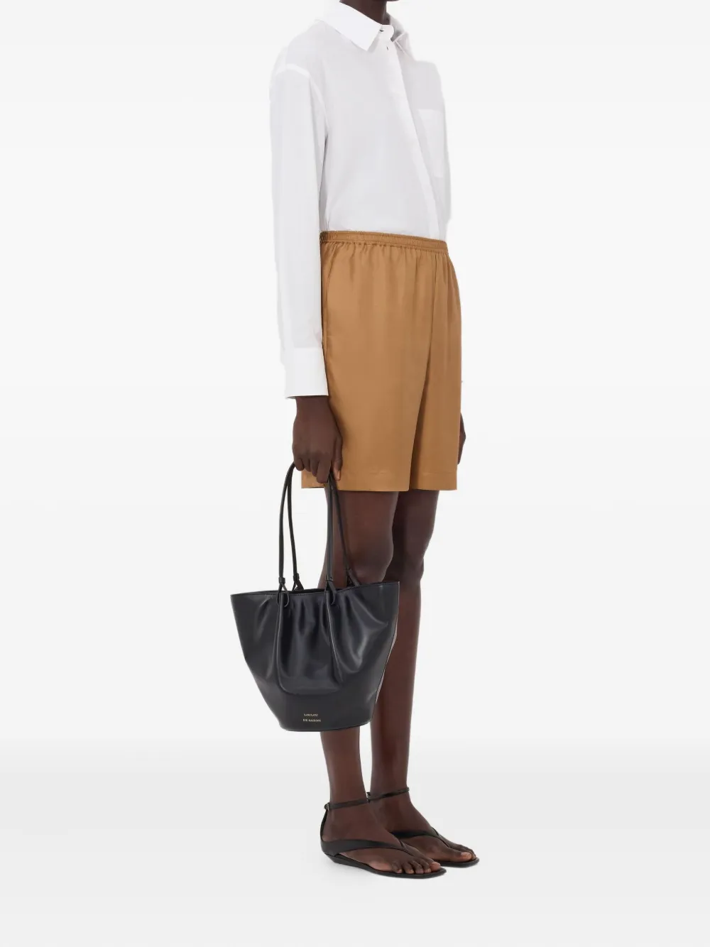  Loulou De Saison Zinia Elasticated-waist Shorts - Brown 
