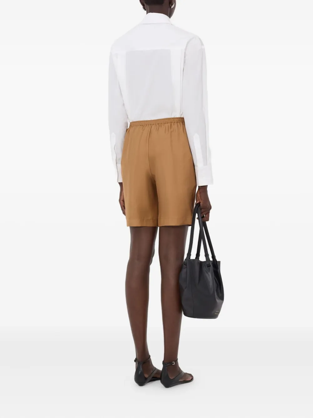 LouLou de Saison Zinia shorts met elastische taille Bruin