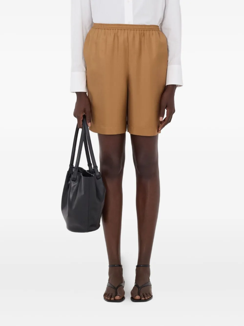 LouLou de Saison Shorts Zinia con vita elasticizzata - Marrone