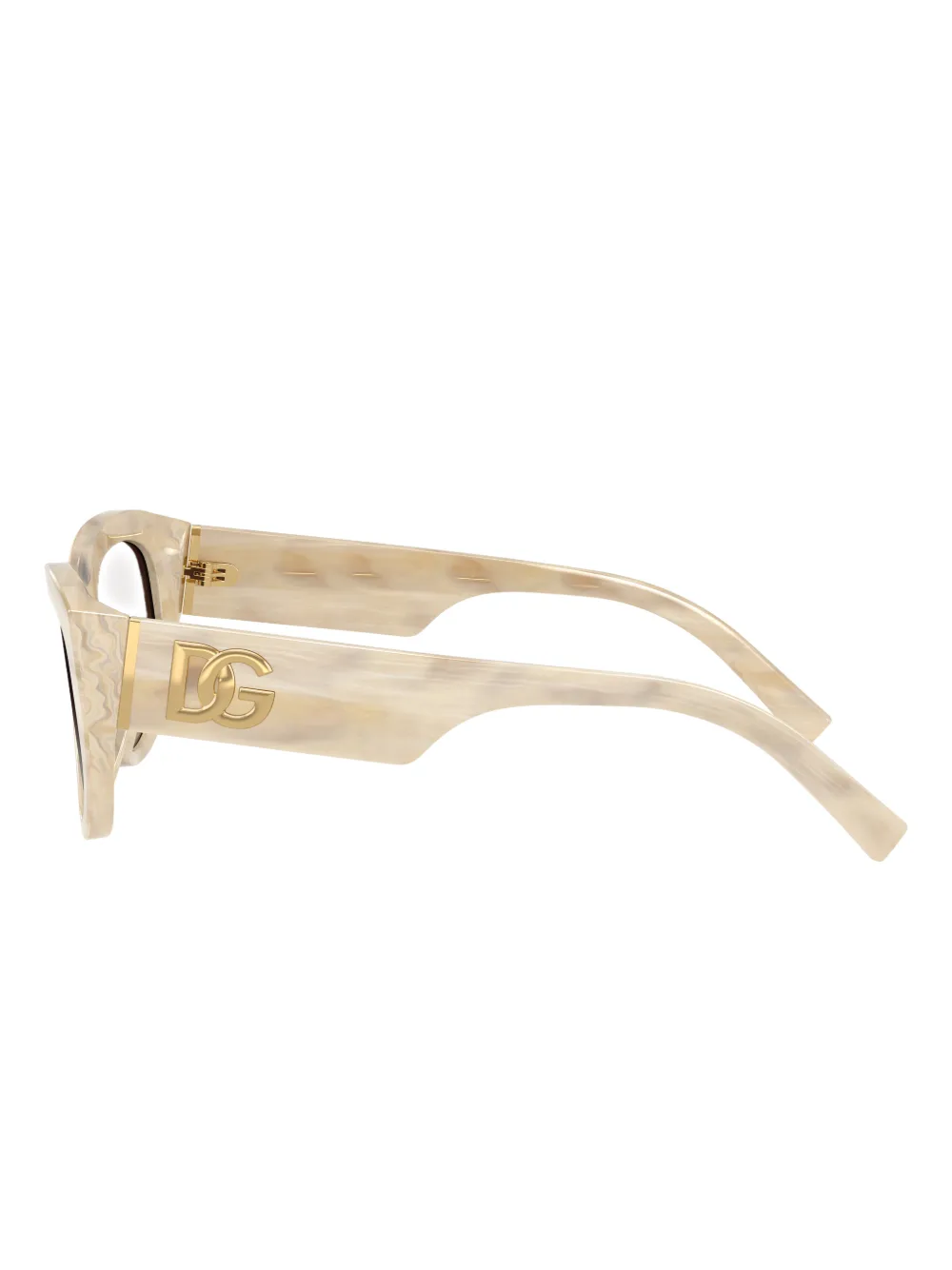 Dolce & Gabbana Eyewear cat-eye logo-detail sunglasses - Beige