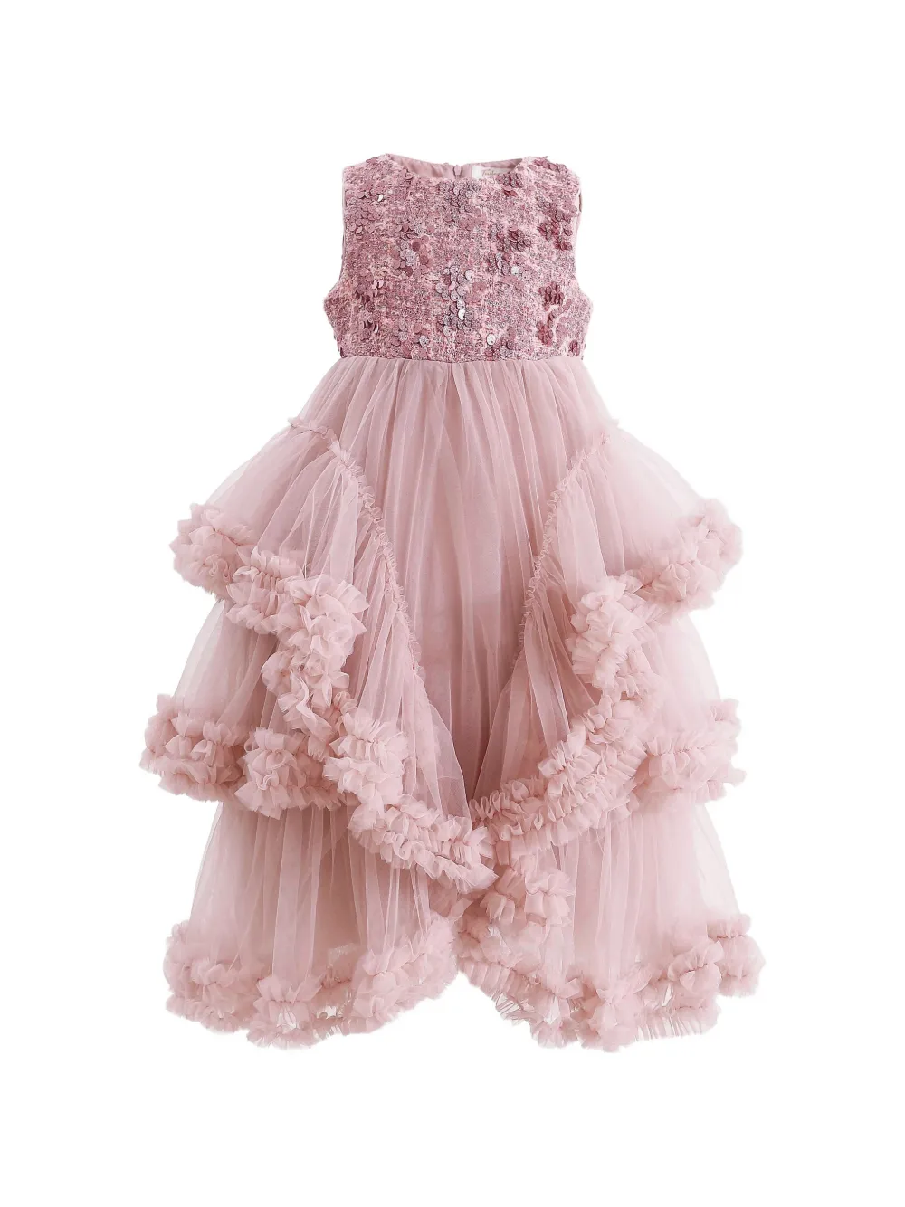 Tulleen sequin-embellished cascade dress - Rosa