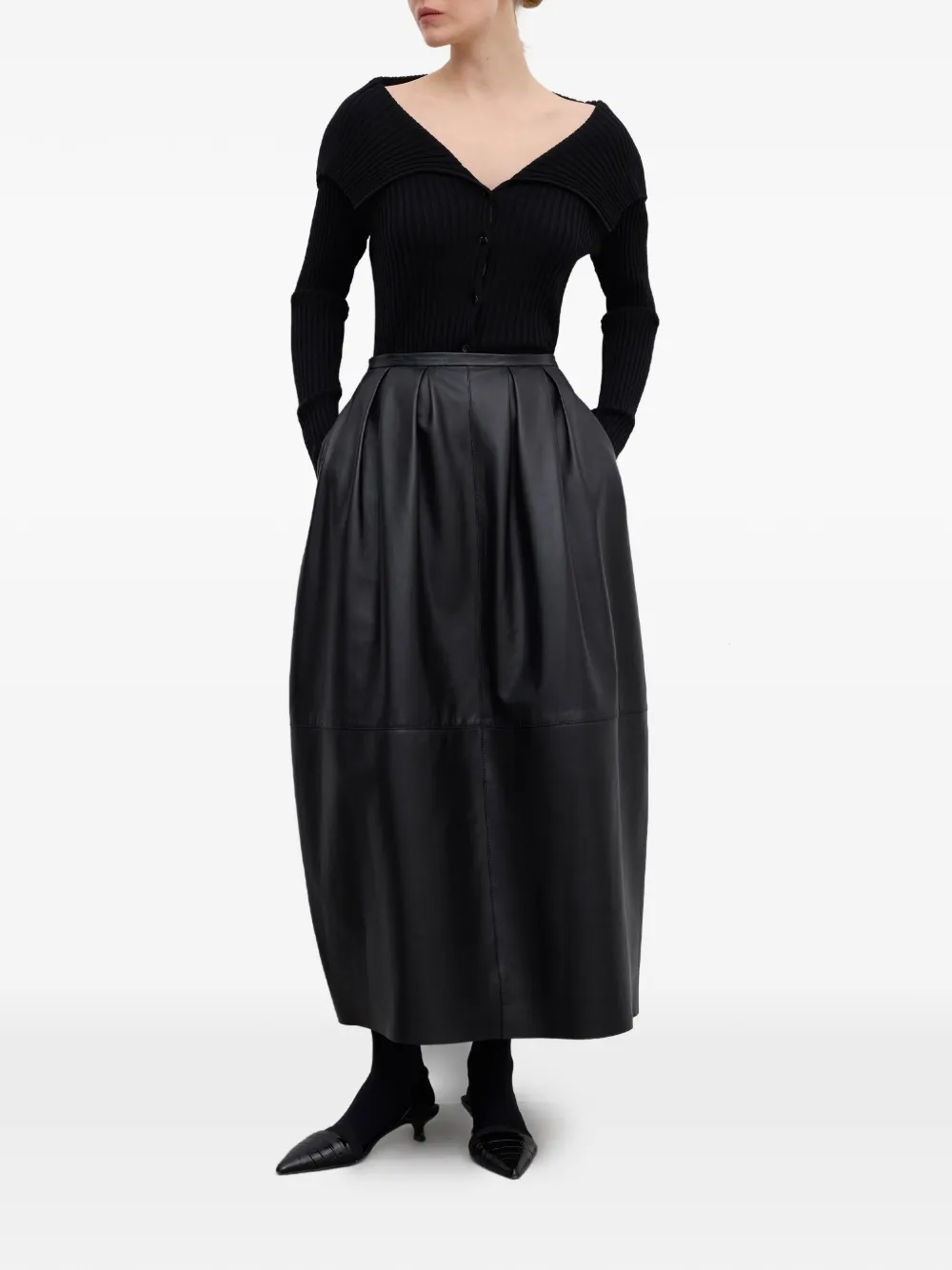 House Of Dagmar Ribbed Merino Cardigan In Black