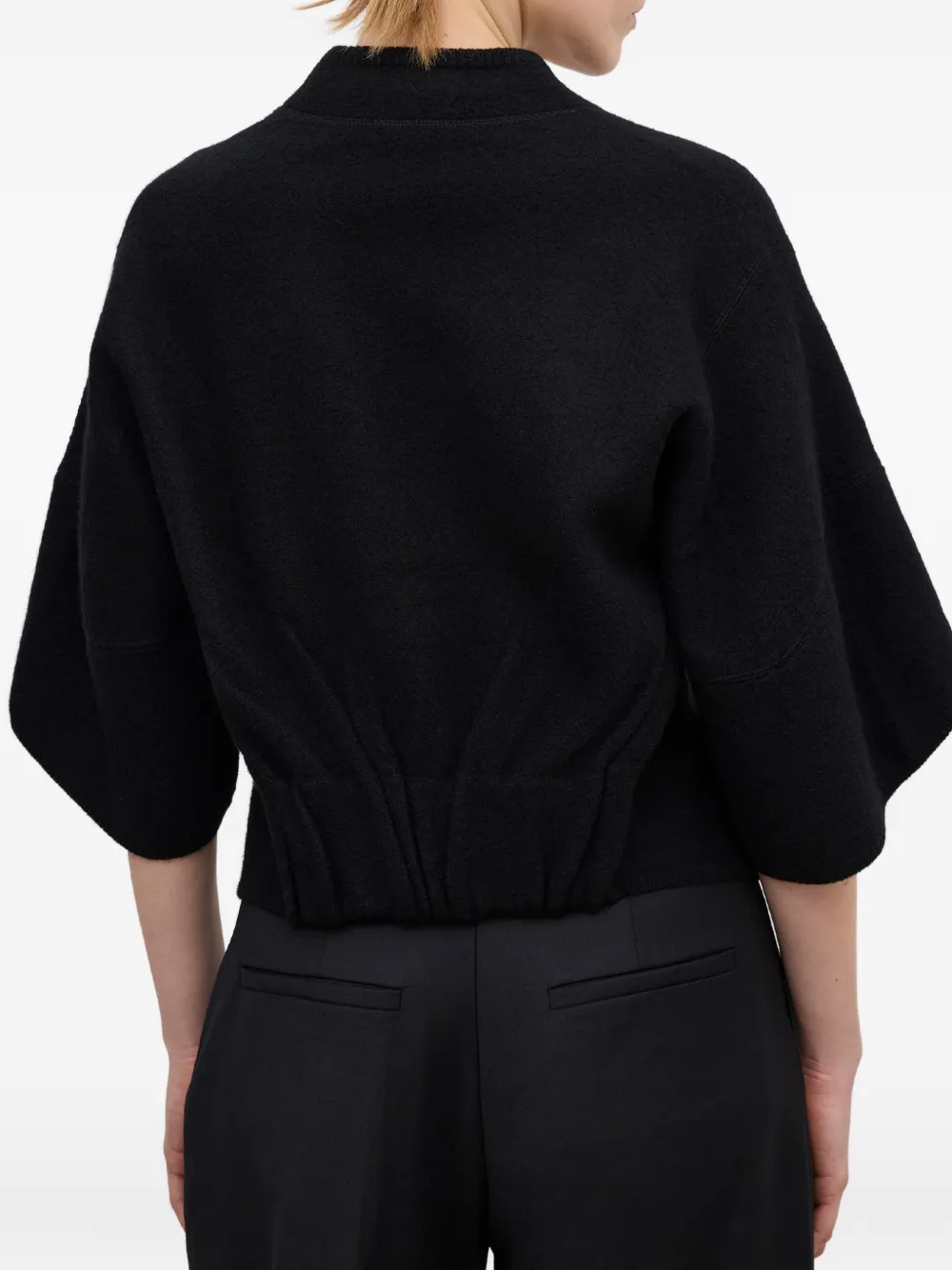 House Of Dagmar Short Wool Cardigan In Black