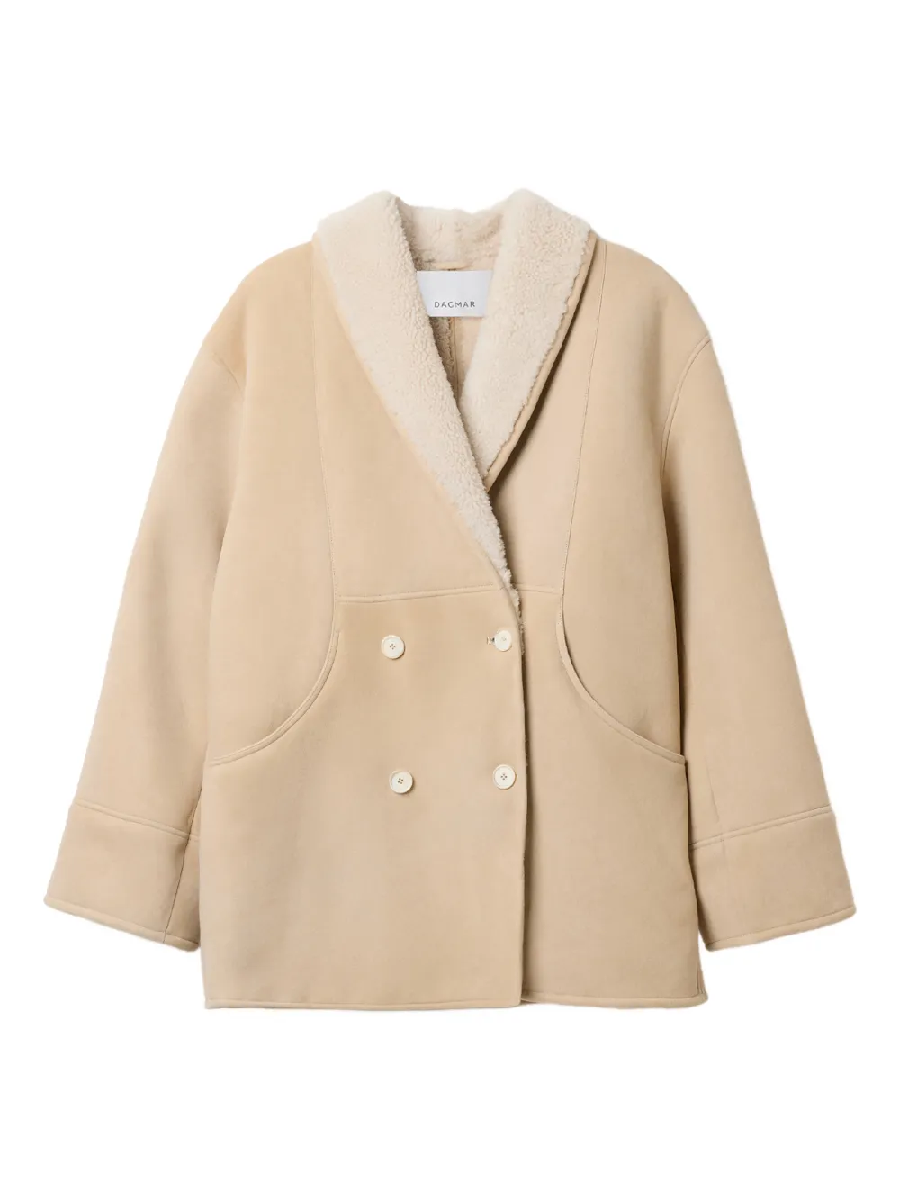 House Of Dagmar Shearling Double-breasted Jacket In Neutral