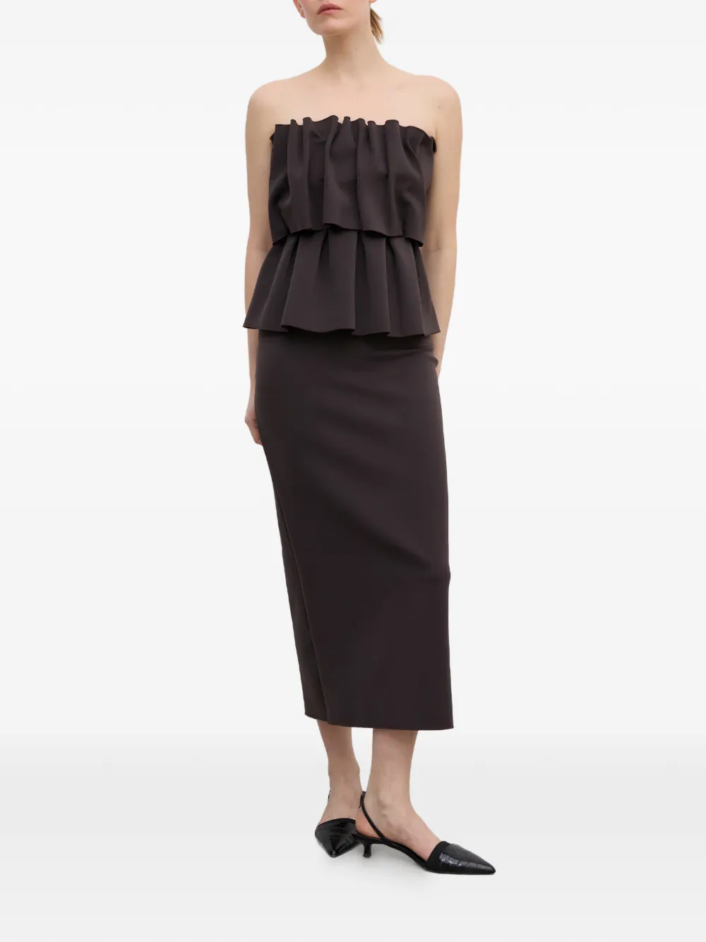 House Of Dagmar sculpted midi dress - Bruin