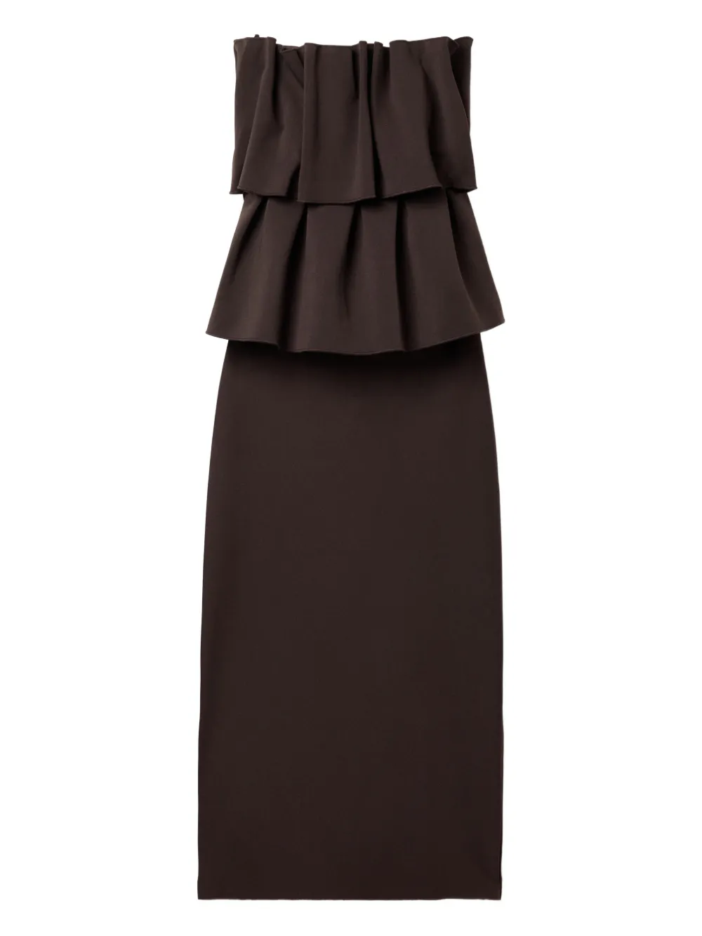 House Of Dagmar Sculpted Midi Dress In Brown