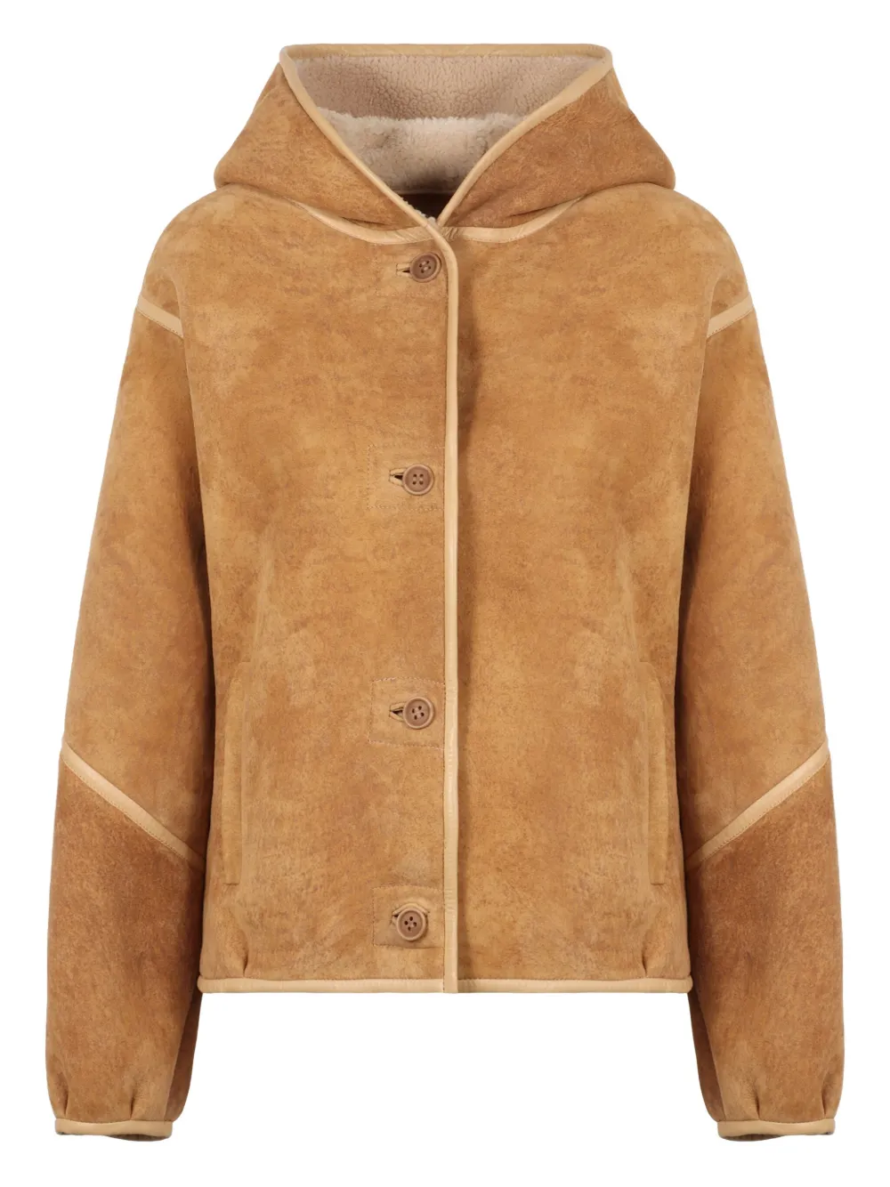 Salvatore Santoro shearling-trim suede jacket | Brown | Image 1