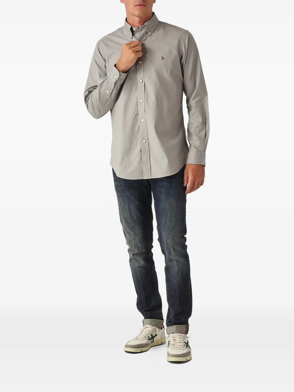 Polo Ralph Lauren logo-embroidered shirt - Grijs