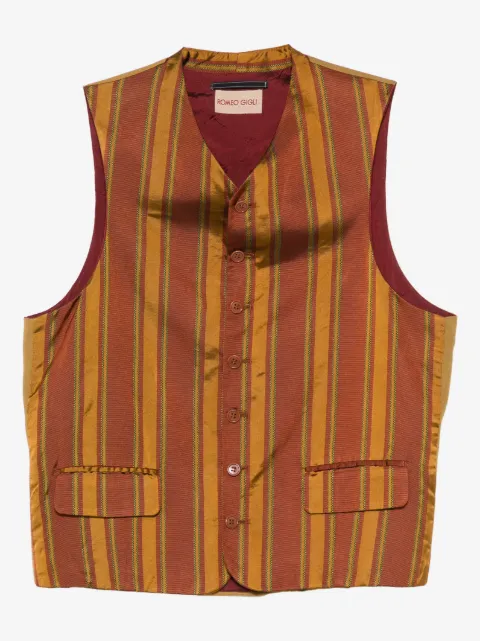 Romeo Gigli Pre-Owned 90s striped pocket silk vest