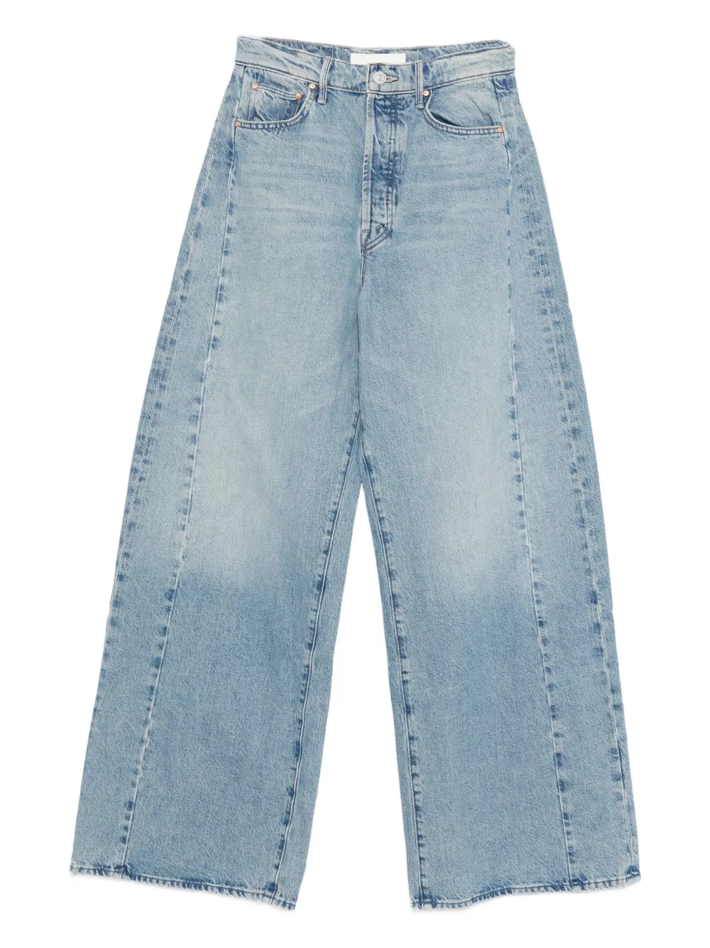 Mother Panelled Cotton Jeans In Blue