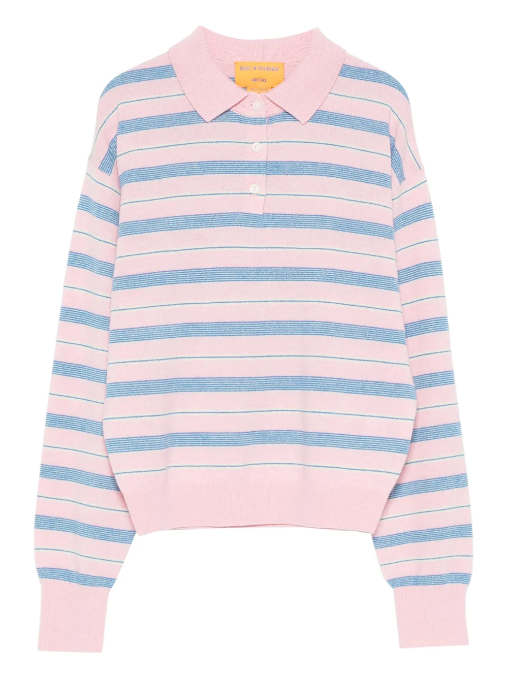 Guest In Residence playera tipo polo con rayas | rosado | Image 1