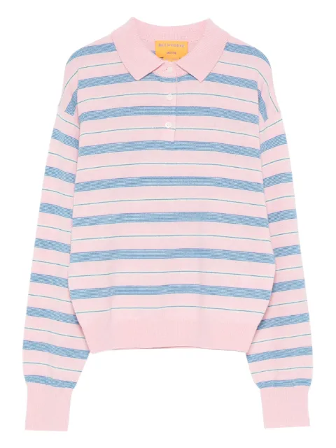 Guest In Residence striped knitted polo top