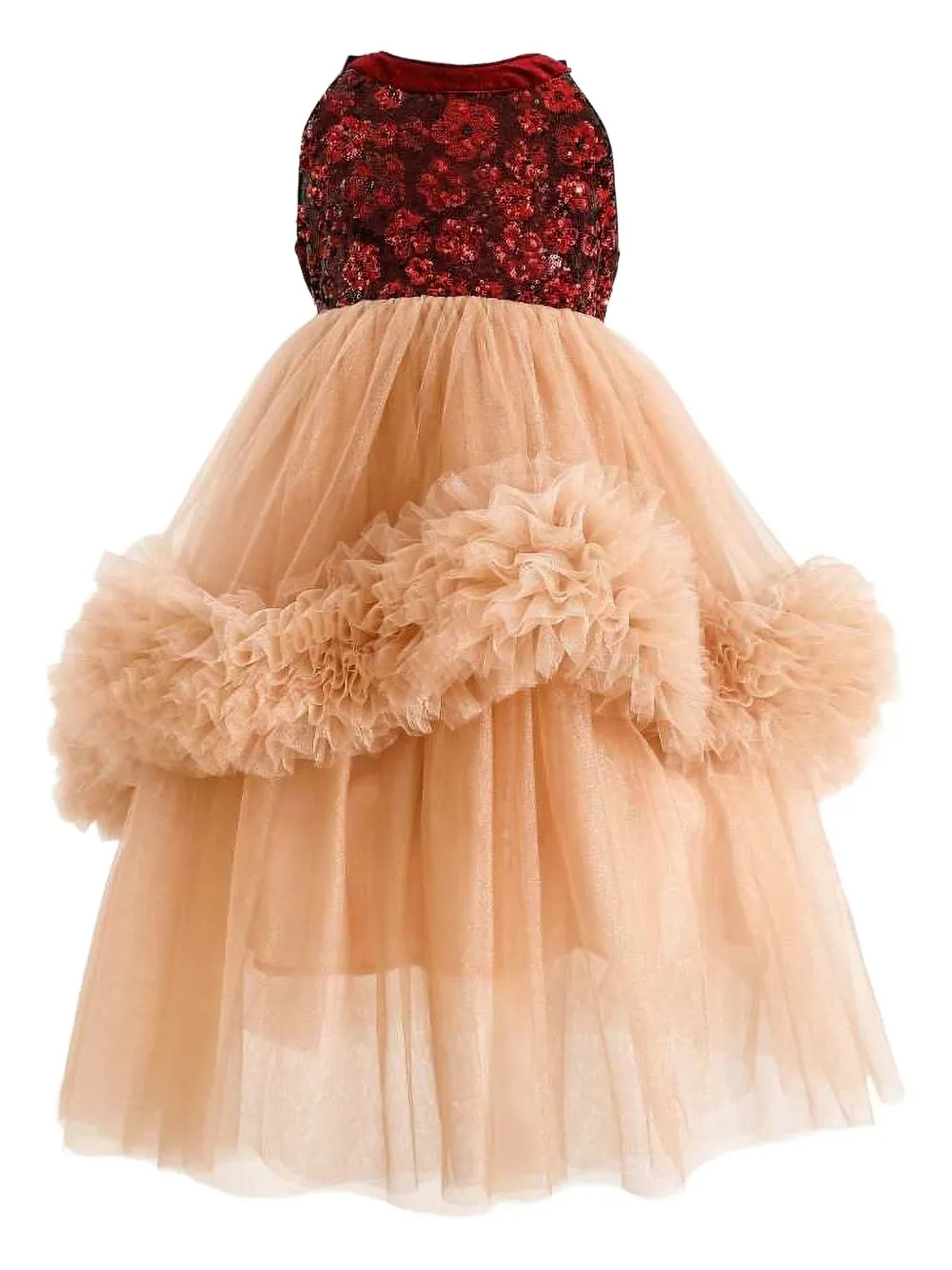 Tulleen tulle pom-pom dress - Toni neutri