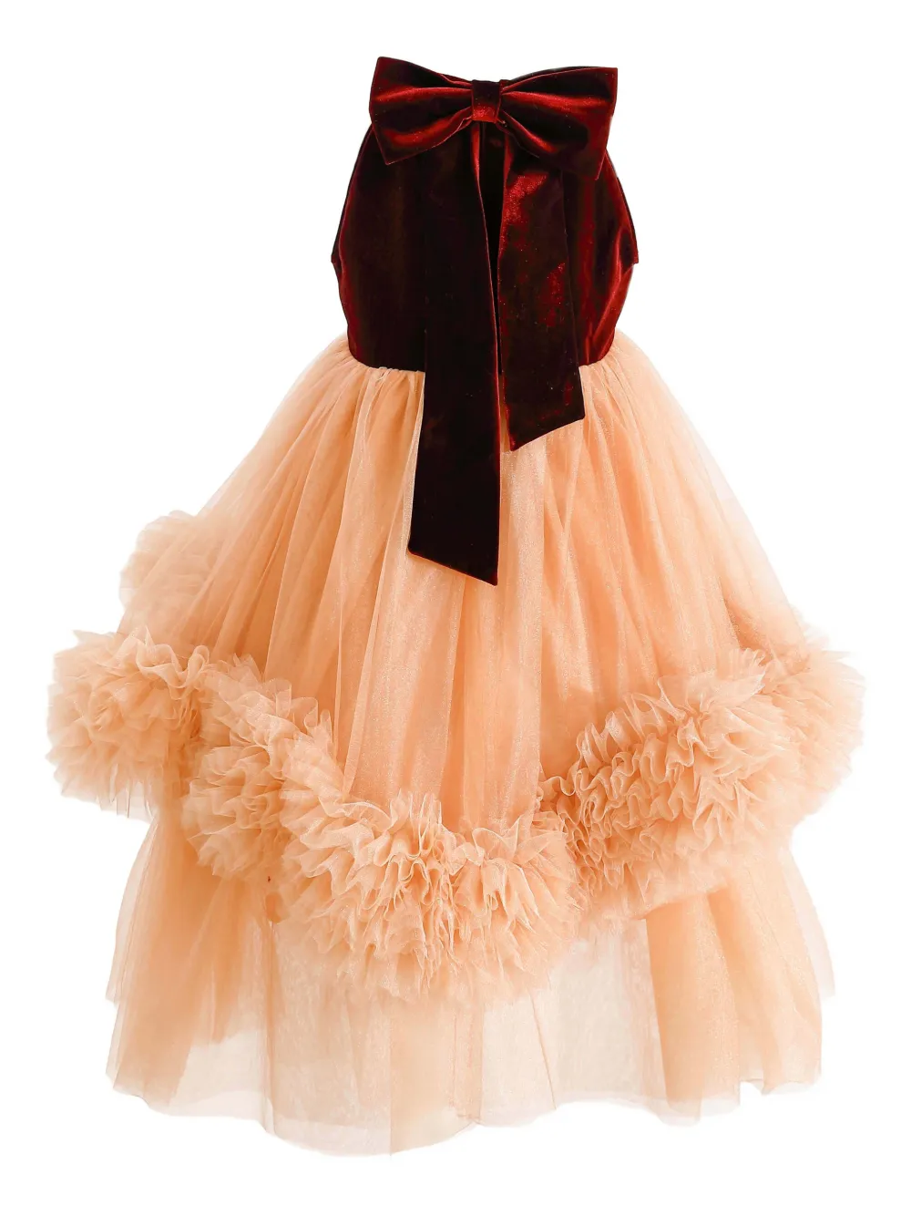  Tulleen Tulle Pom-pom Dress - Neutrals 