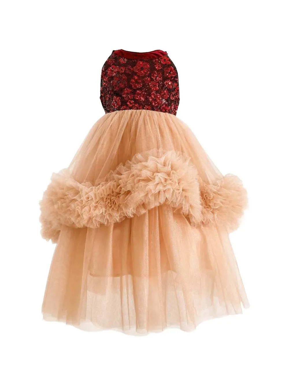 Tulleen tulle pom-pom dress - Toni neutri