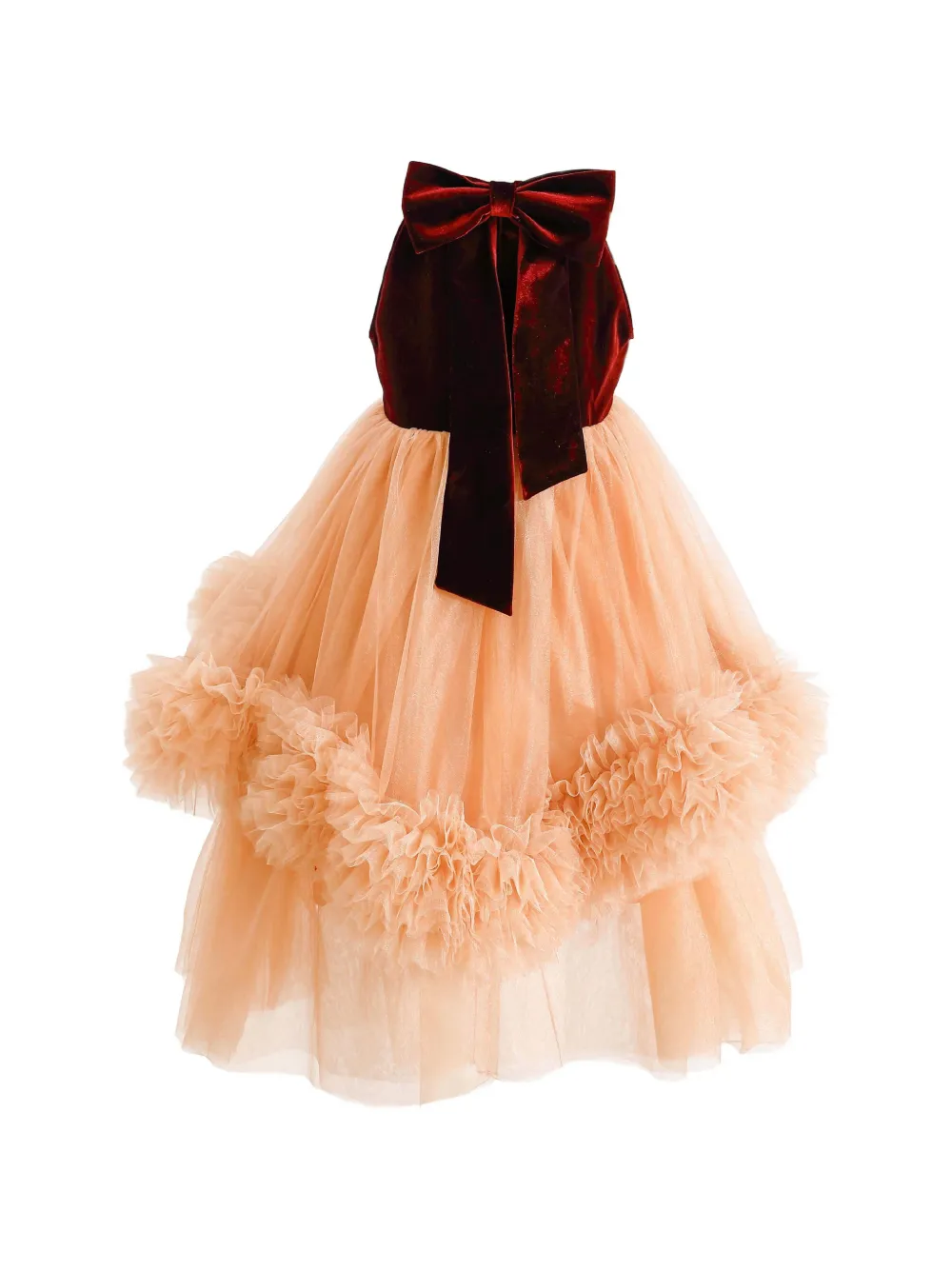 Tulleen Tulen jurk met pompon Beige
