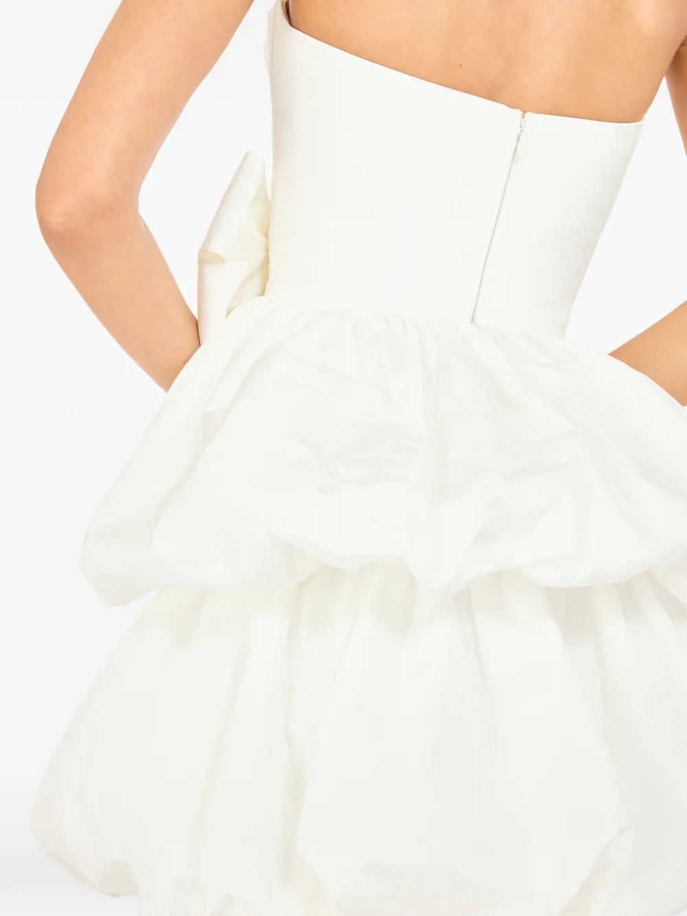 Jenny Packham Bow Tiered Mini Dress In White