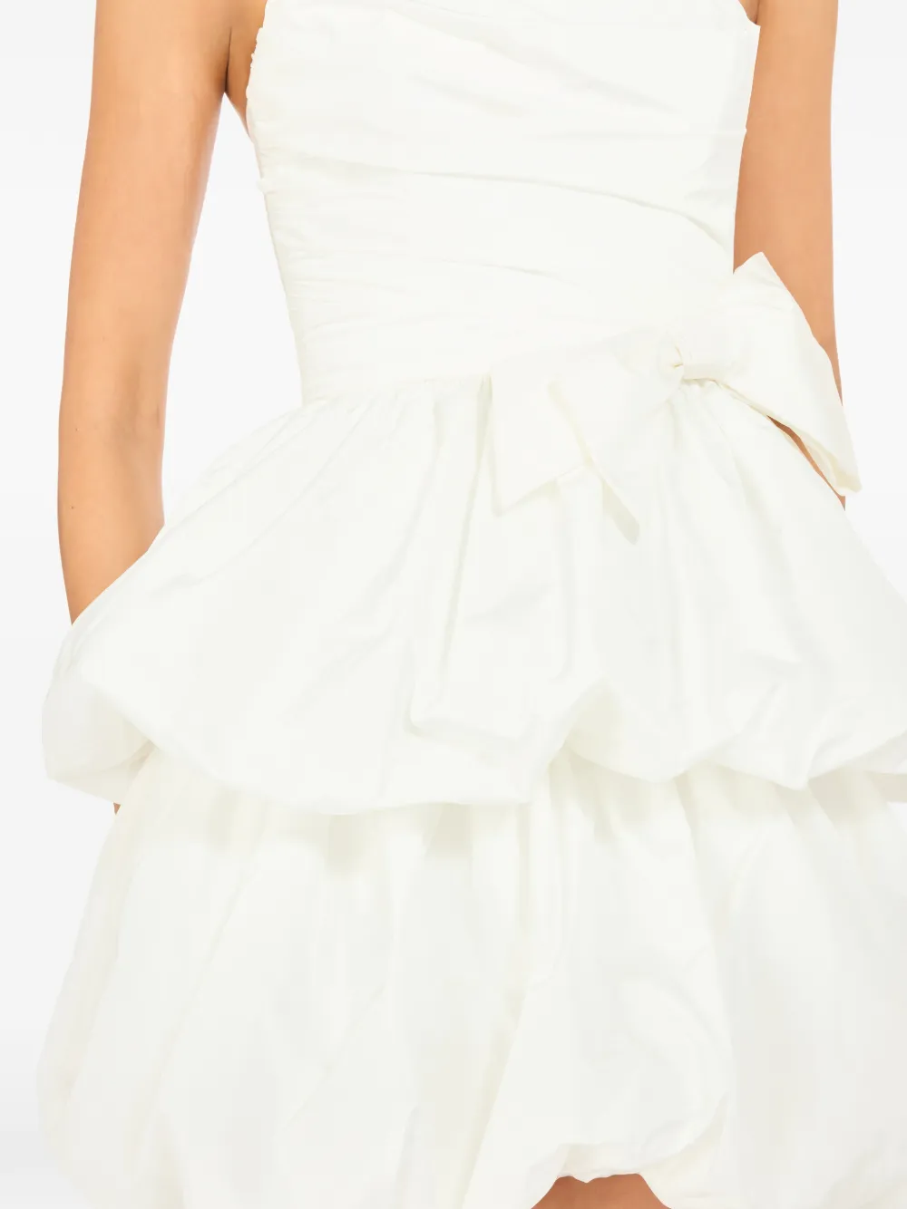 Jenny Packham Bow Tiered Mini Dress In White
