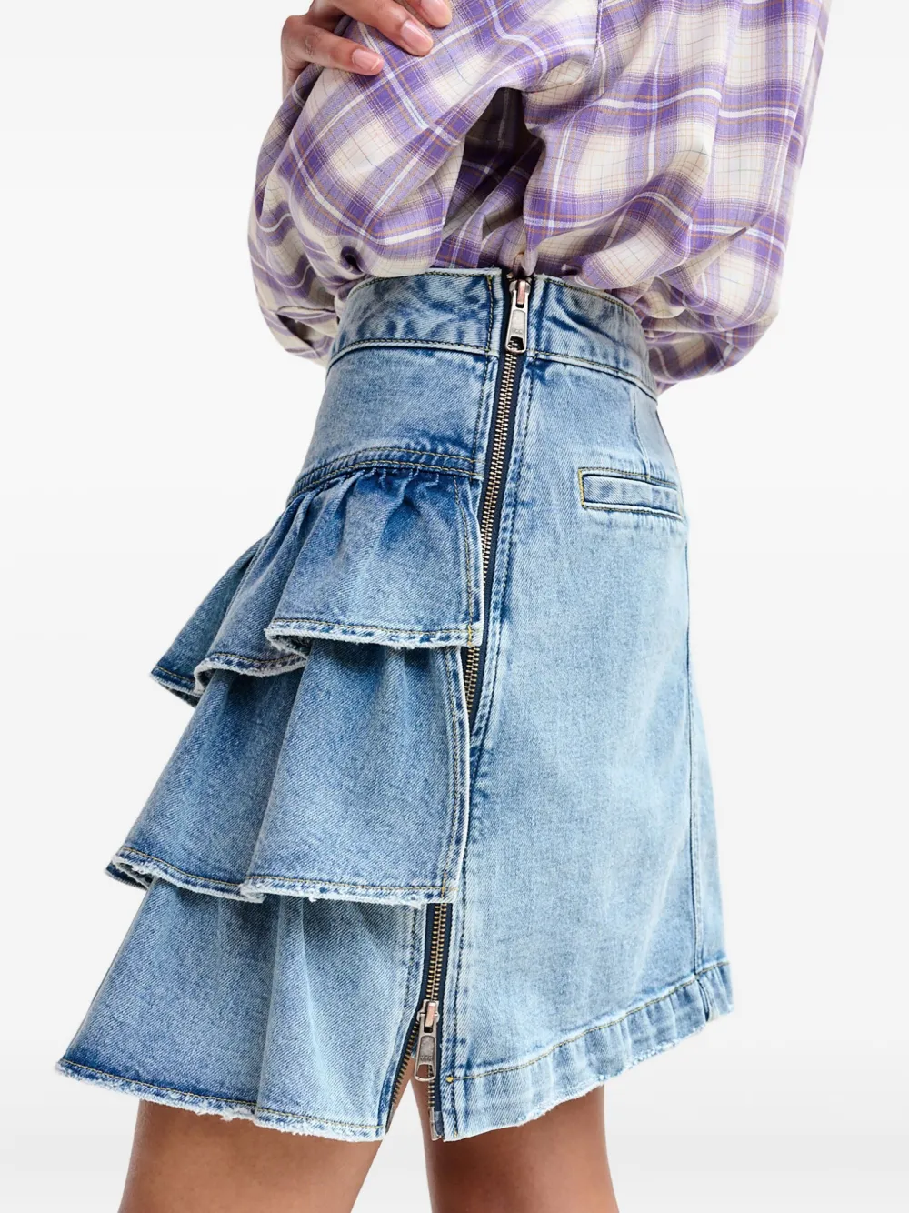 Essentiel Antwerp Ja Ruffled Skirt In Blue