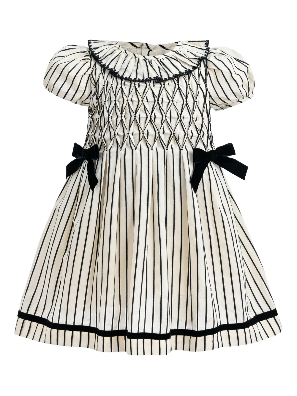 Tulleen bow-detail striped dress - Toni neutri
