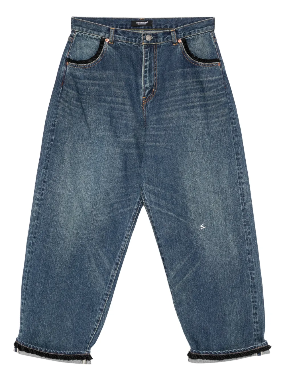 Undercover jeans con orlo sfrangiato - Blu