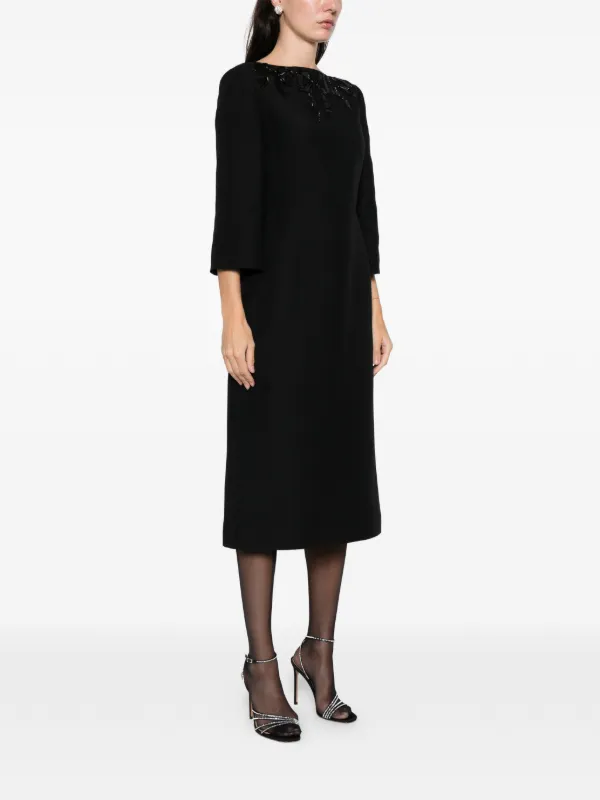 Valentino Garavani Beaded Midi Dress | Black | FARFETCH