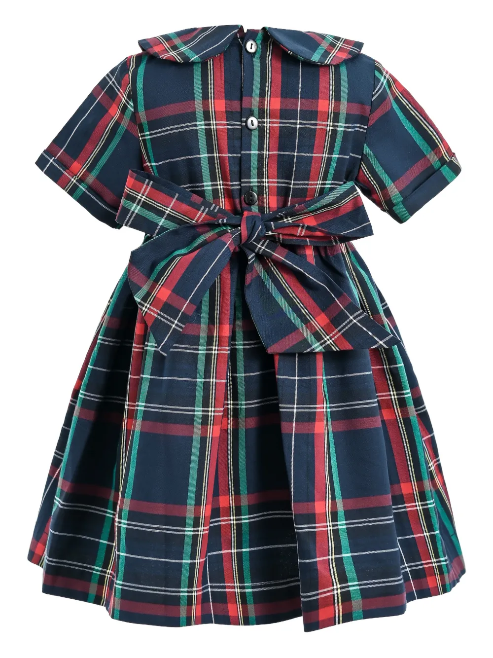 Tulleen Geruite jurk met korte mouwen - Blauw