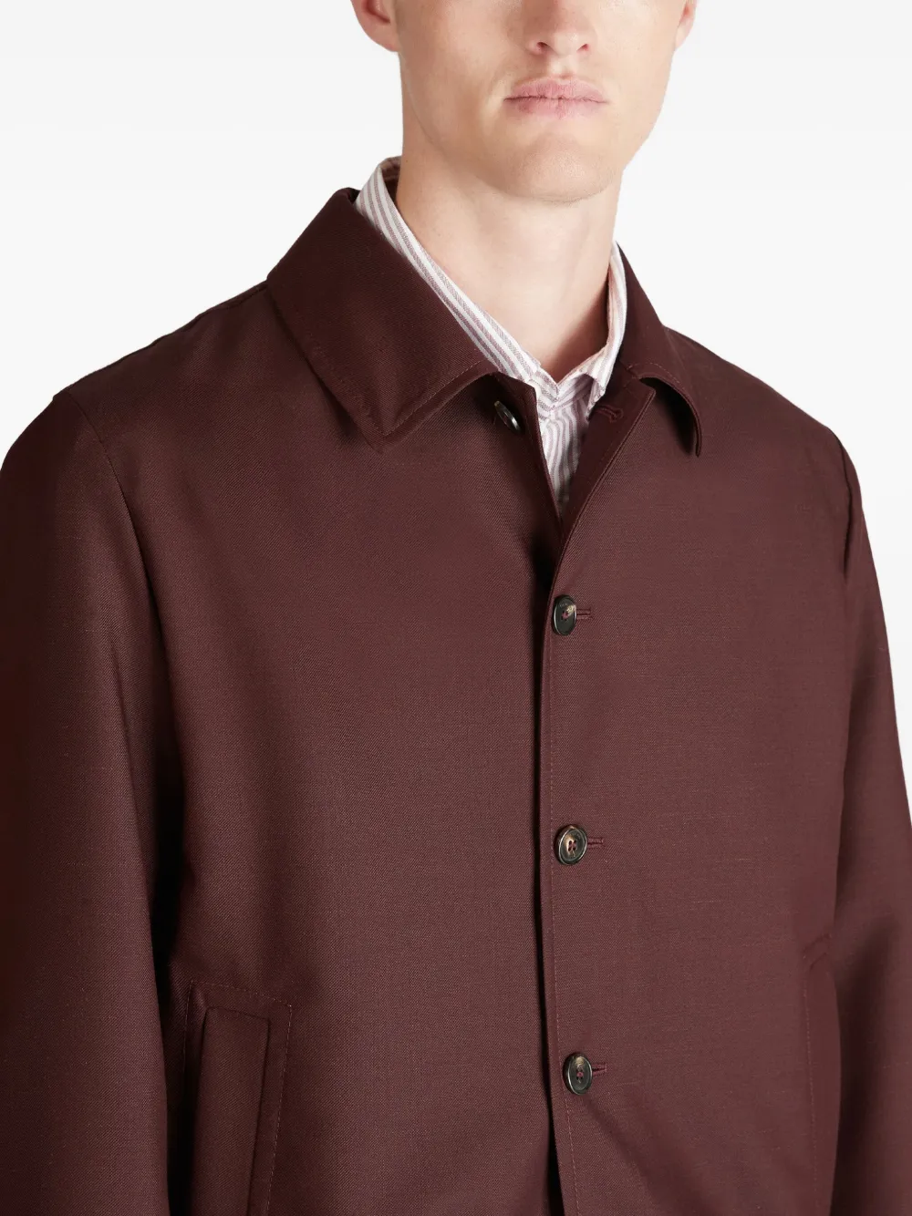 slowear Wollen bomberjack met twill textuur Bruin