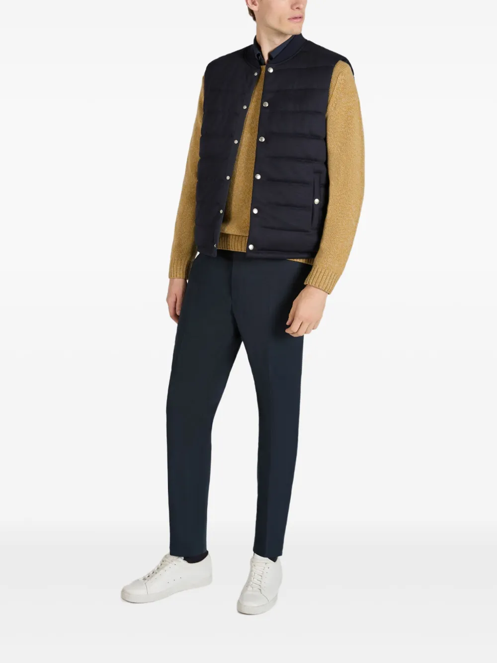 Slowear Katoenen broek met riemlussen - Blauw