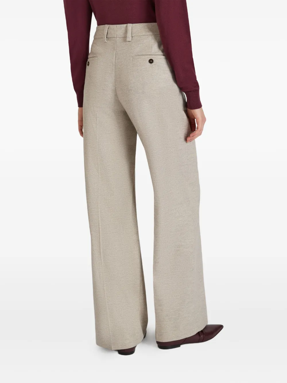 slowear x Incotex wollen broek met micro-patroon Beige