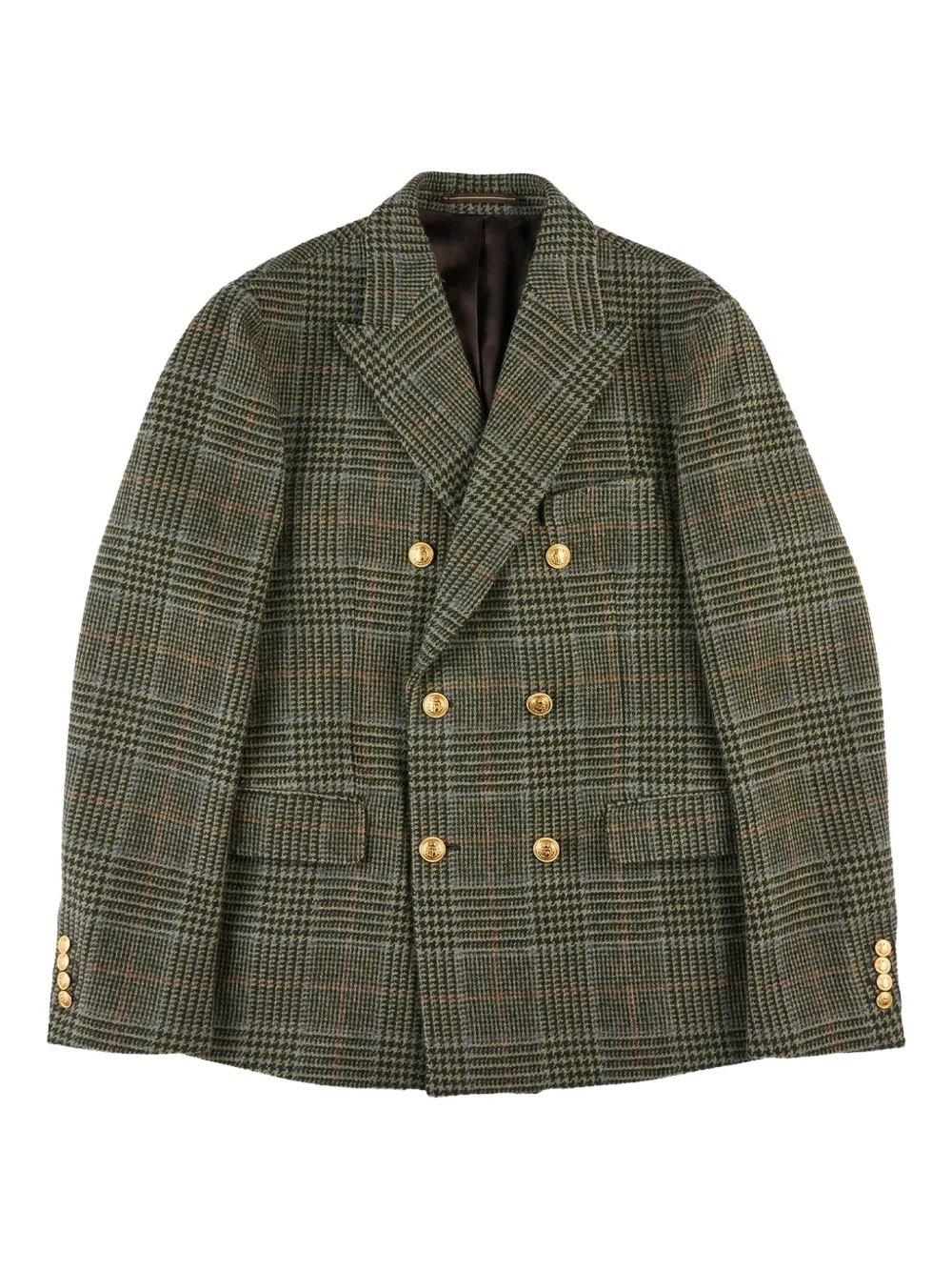 slowear x Incotex double-breasted prince wales blazer | Green | Image 1