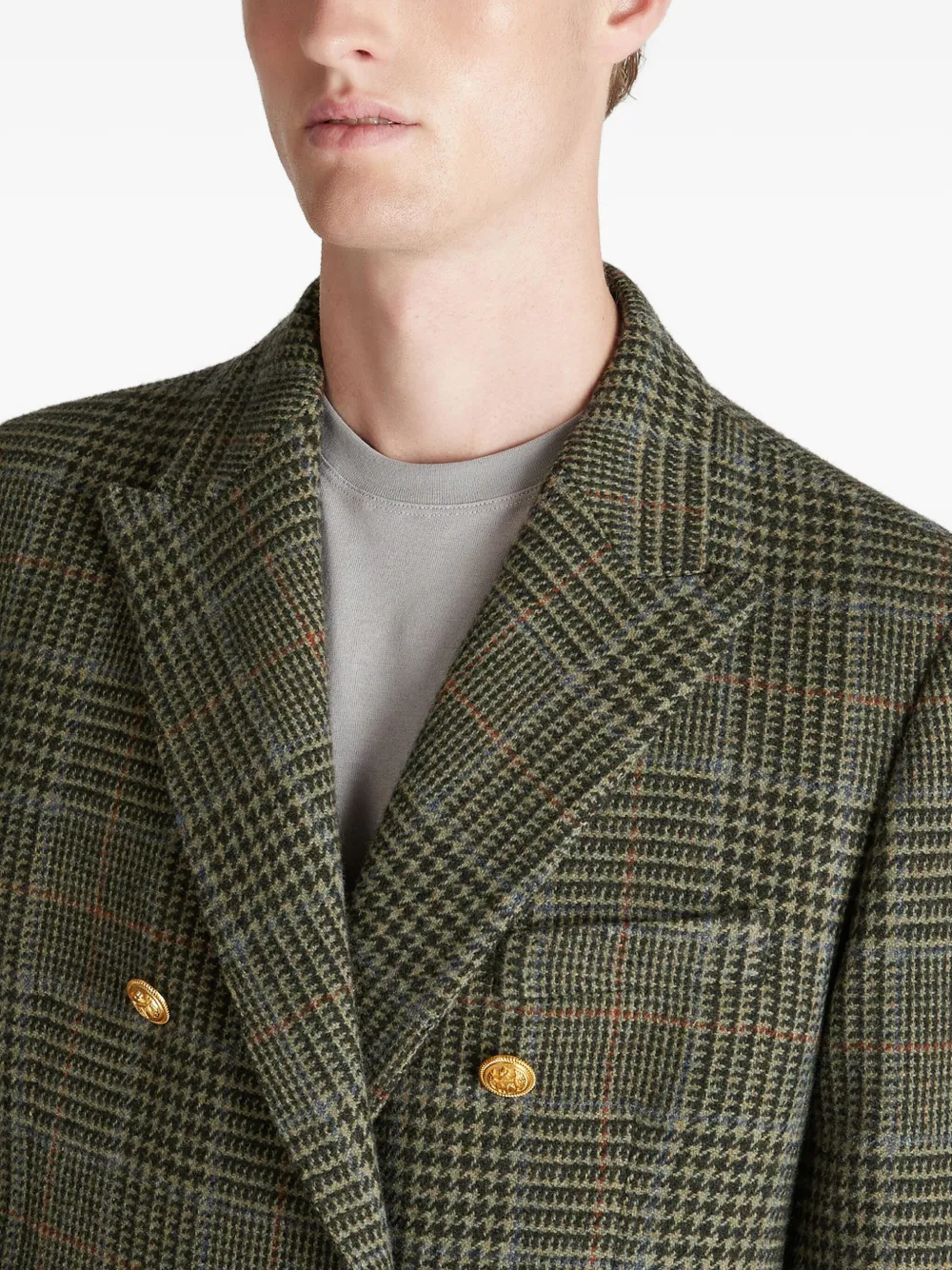 slowear x Incotex geruite blazer met dubbele rij knopen Groen