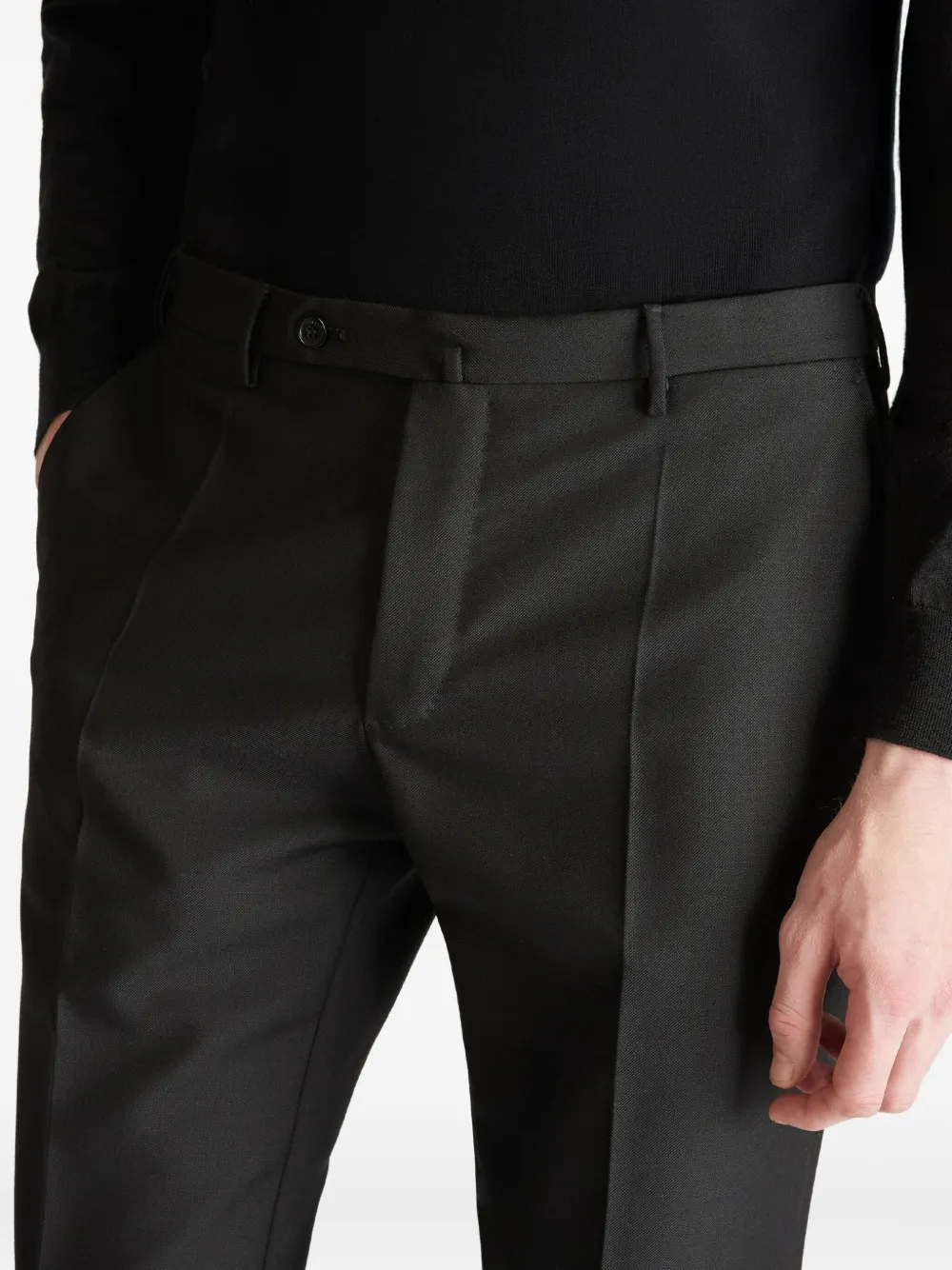 slowear Scheerwollen broek met rits Zwart