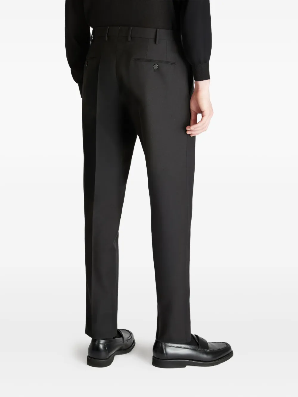 slowear Scheerwollen broek met rits Zwart