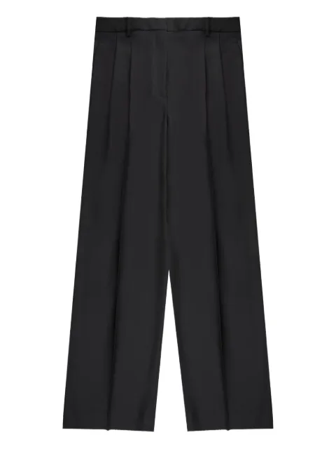 slowear pleated front wool straight trousers