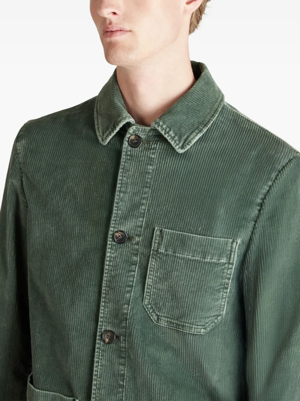 slowear Katoenen shirtjack met borstzak Groen