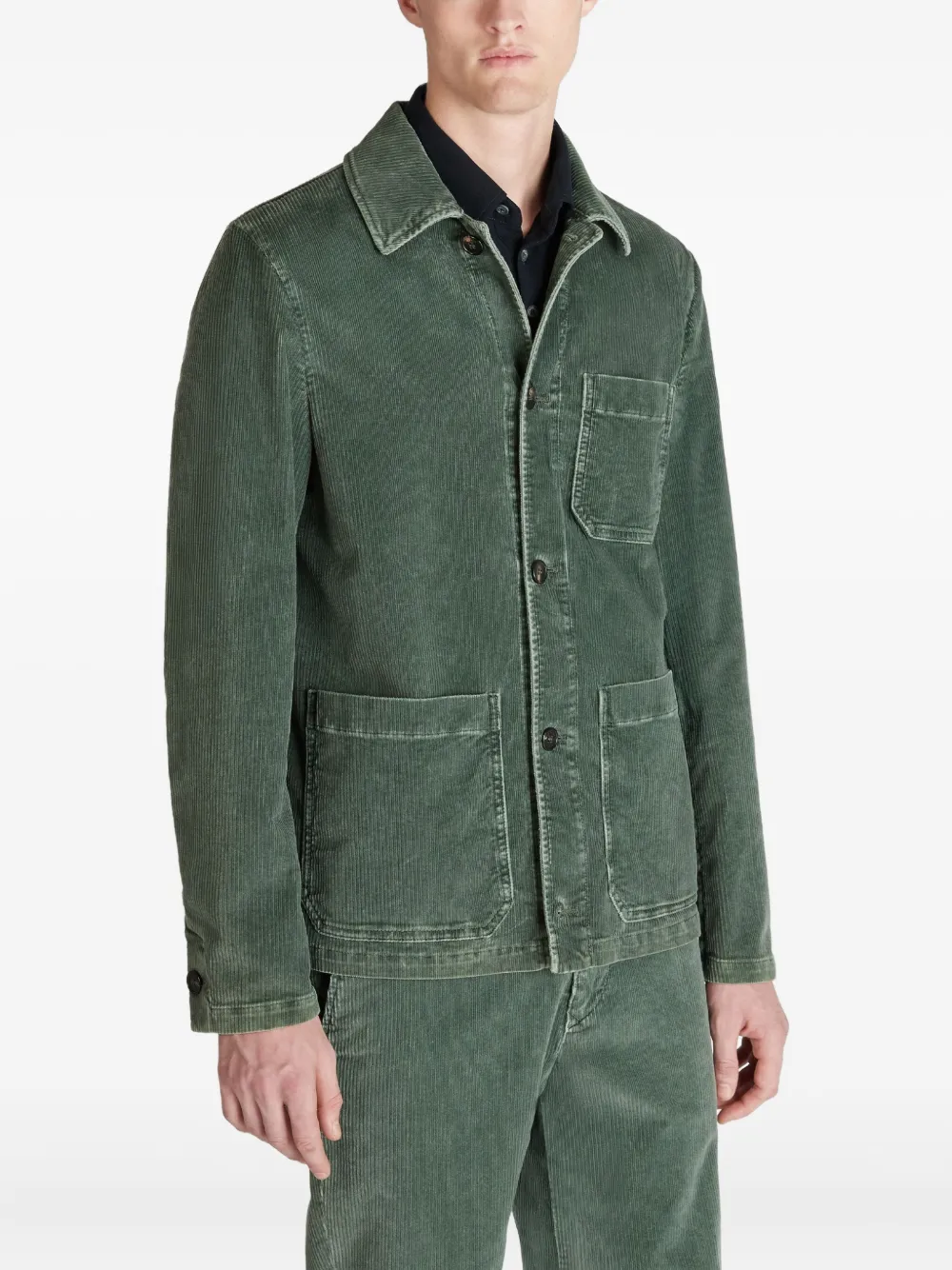 slowear Katoenen shirtjack met borstzak Groen