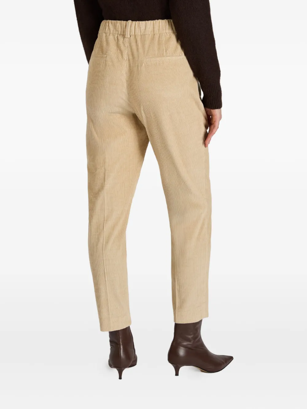 slowear Katoenen ribfluwelen straight broek Beige