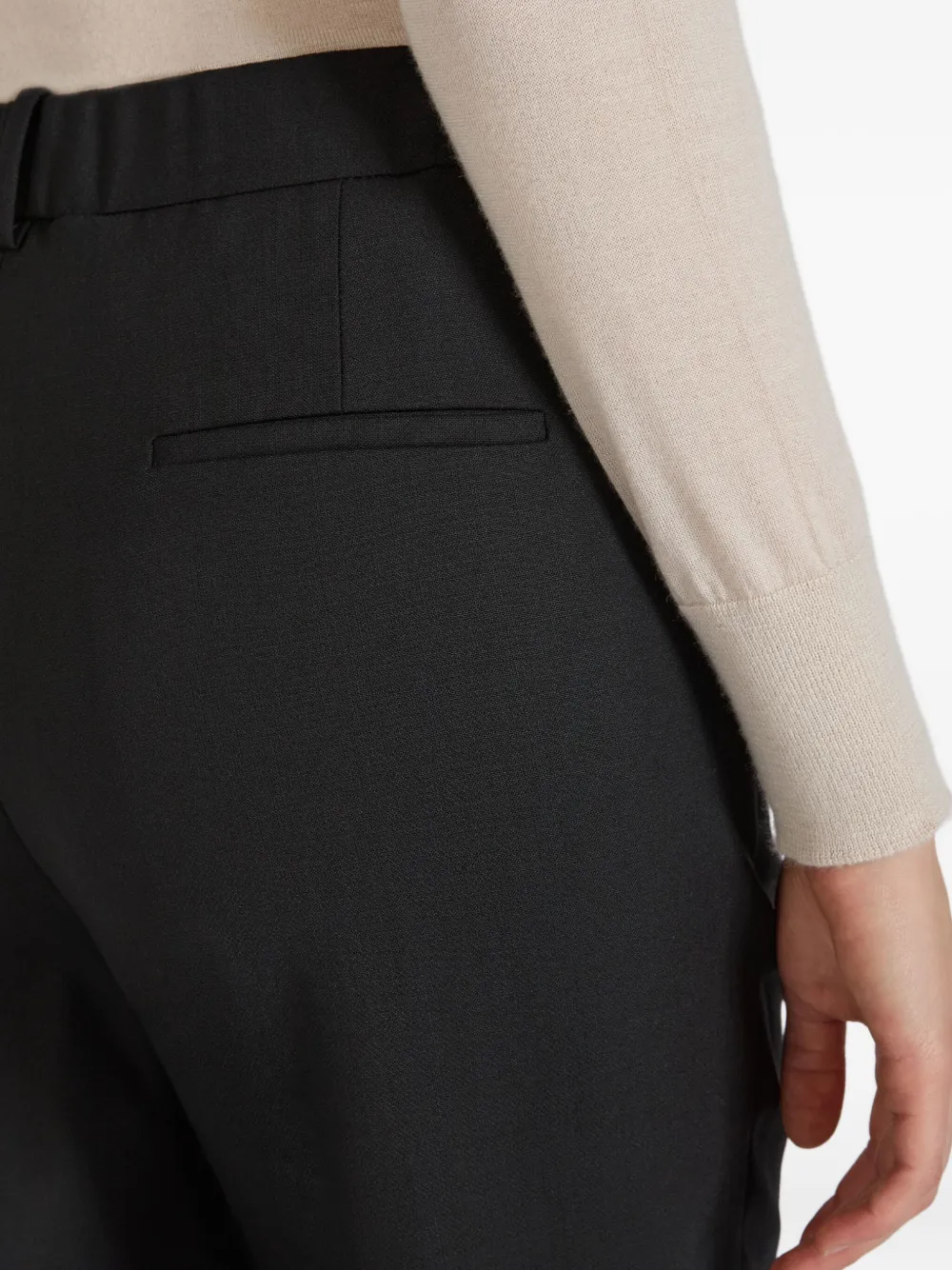 slowear Wollen broek met knoopsluiting Zwart