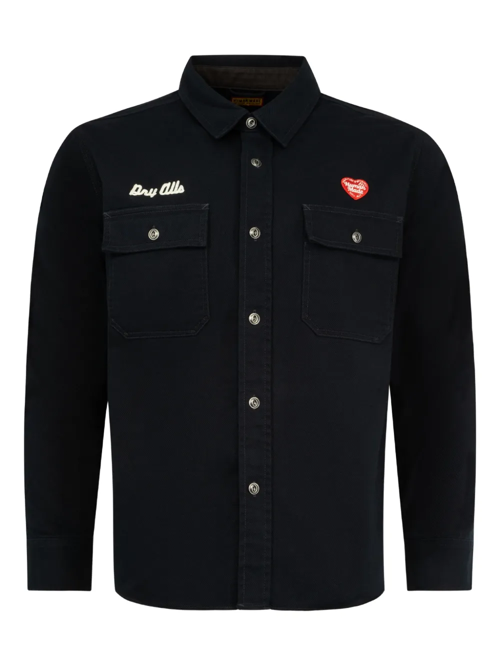Human Made buttoned patch work shirt | Black | Image 1