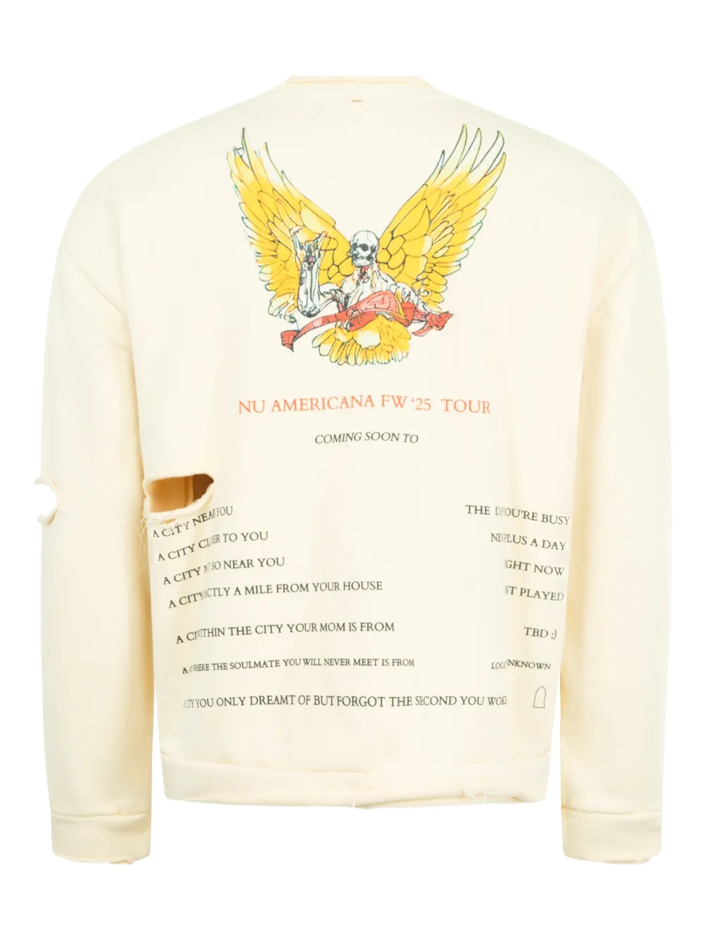 Who Decides War Gerafelde trui met lint - Beige