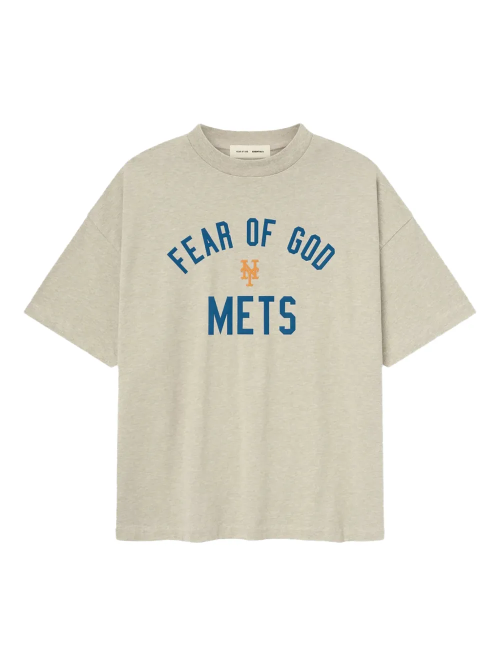 FEAR OF GOD ESSENTIALS x New York Mets T-shirt con stampa anni '90 - Toni neutri