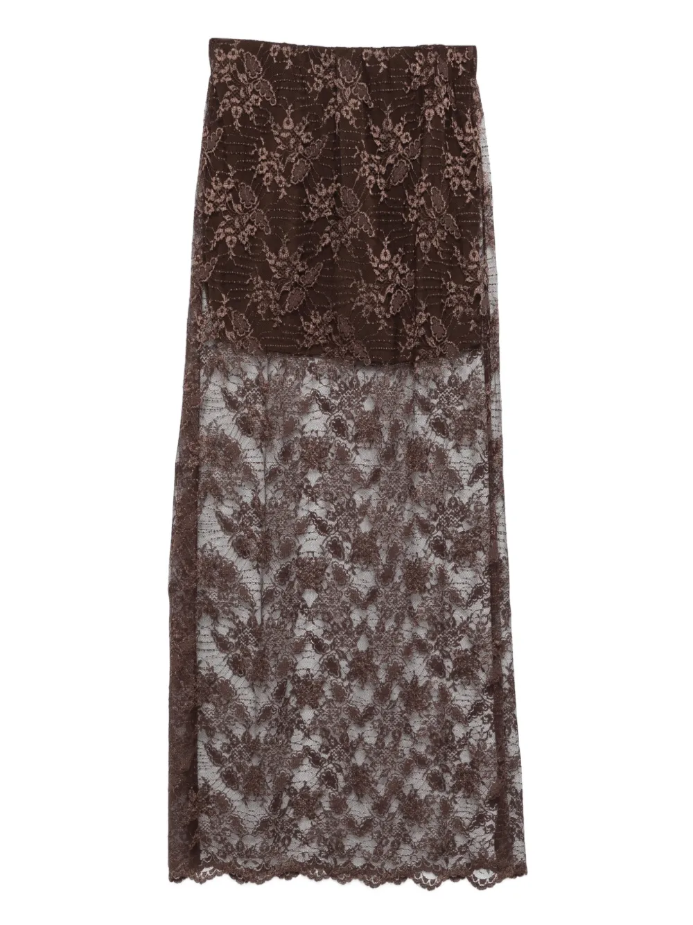 SO ALLURE falda larga de encaje | marrón | Image 1