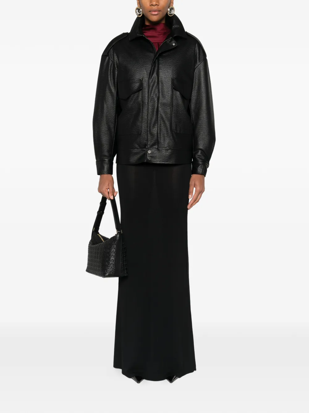 SO ALLURE zip-up leather-effect oversized jacket | Oversized Jackets | Image 2