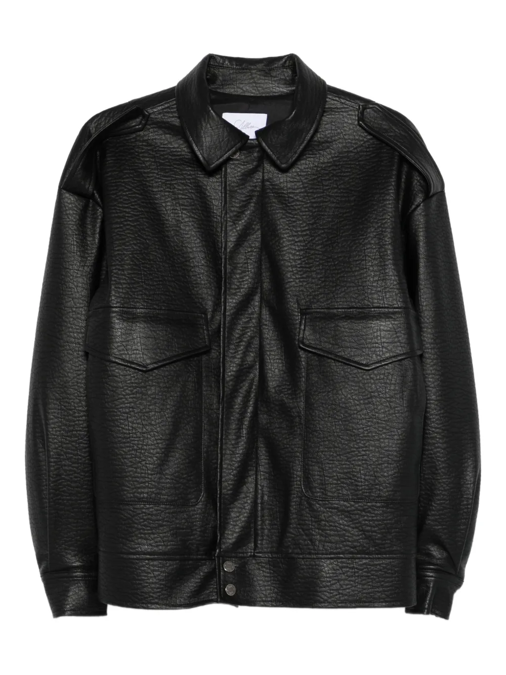 SO ALLURE zip-up leather-effect oversized jacket | Black | Image 1
