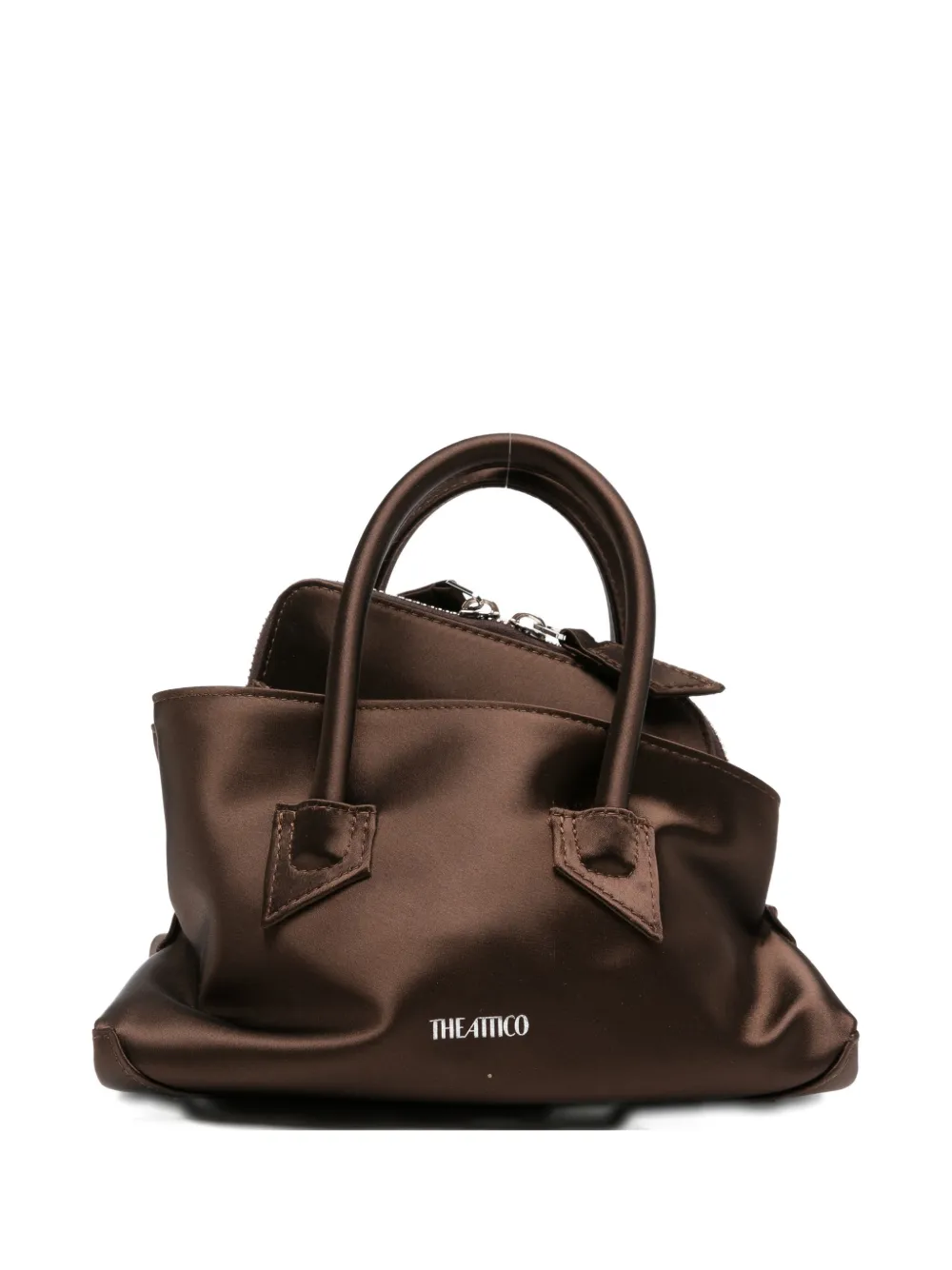 The Attico mini La Passegiata satin tote bag - Marrone