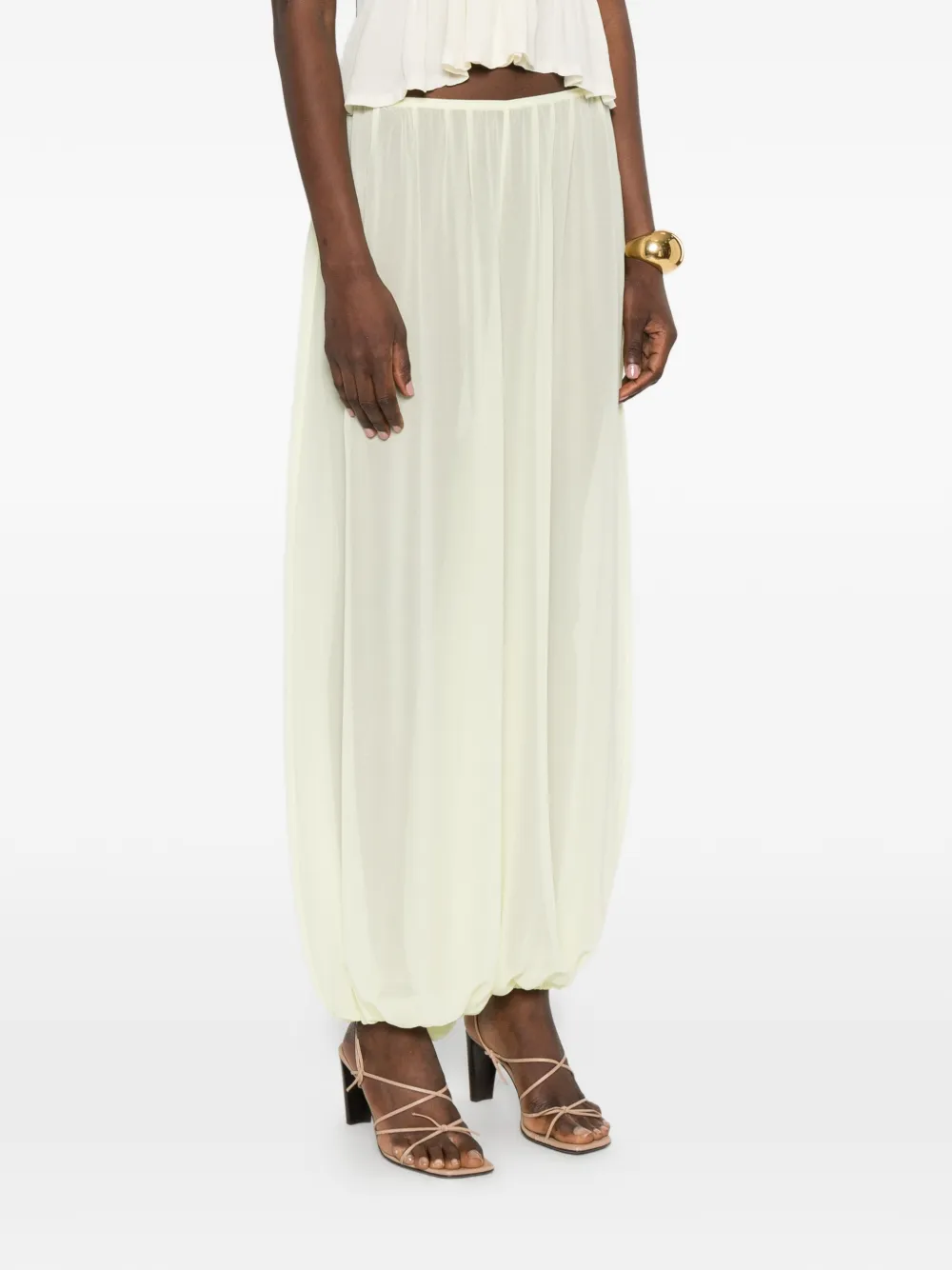The Frankie Shop Mio doorzichtige ballonbroek Geel