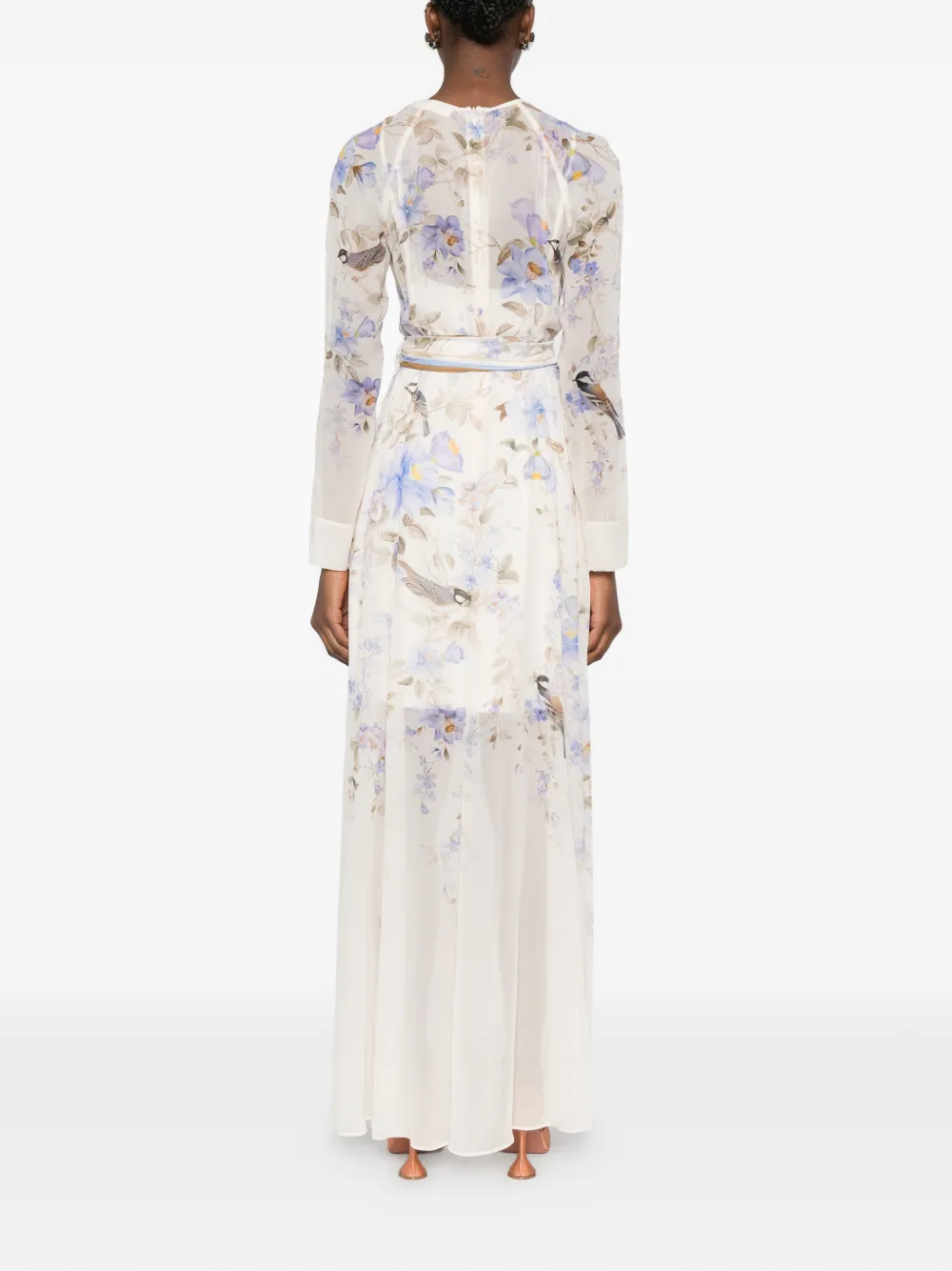 Luna Floral Print Tie Maxi Dress