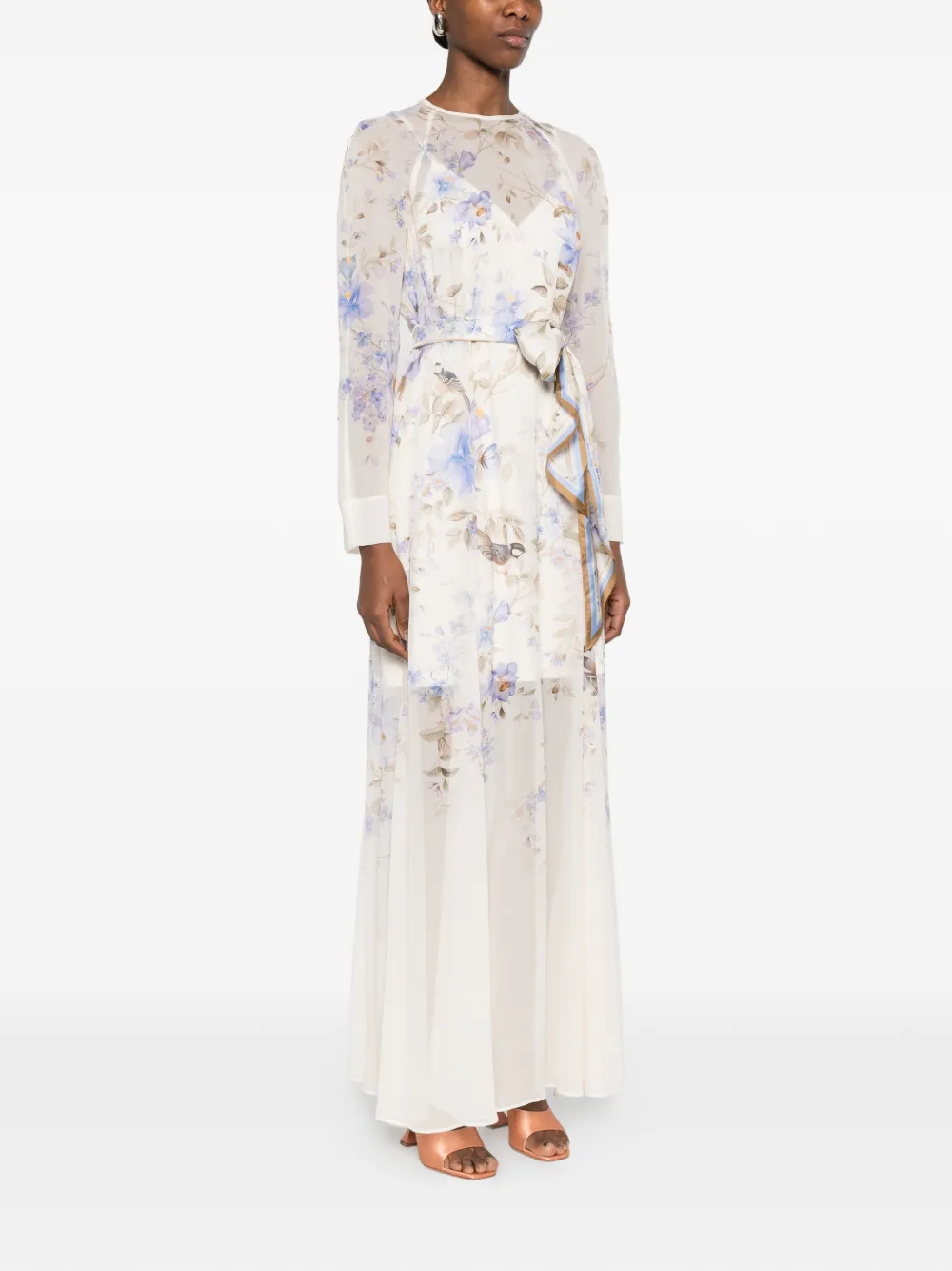 Luna Floral Print Tie Maxi Dress