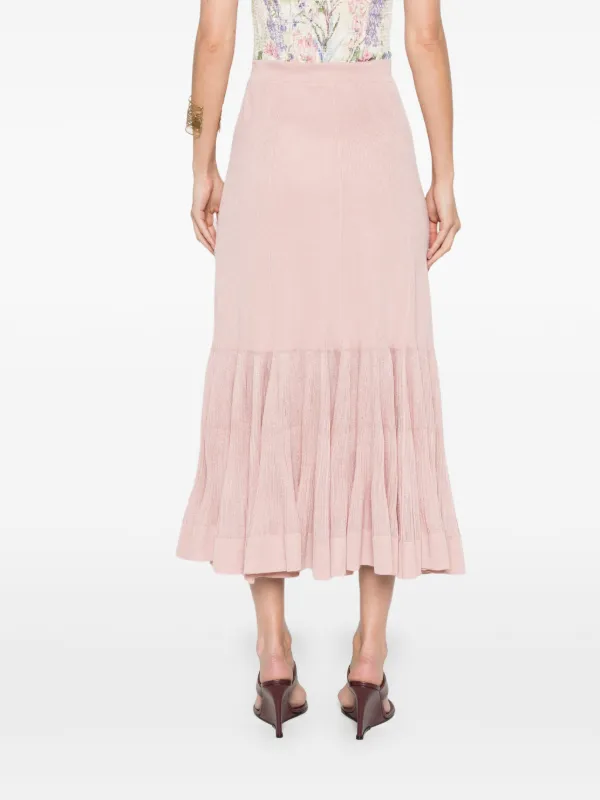 zimmermann pleated frill midi dress ZIMMERMANN Luna Pleated Frill Midi Skirt | Pink